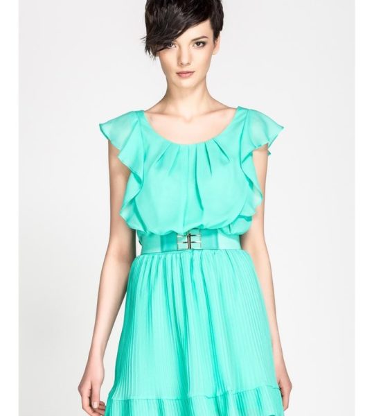 Đầm ngắn váy xòe xanh ngọc Only